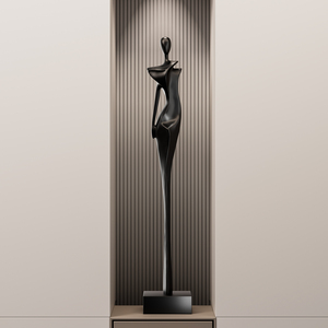 Sculpture abstraite de figurine, ornement artistique minimaliste italien de grande taille pour la décoration du salon, de l'entrée ou du meuble TV - Product Image 3