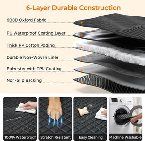 Dog Car Seat Cover Back Seat Pet Travel Carrie Nonslip Hammock Protector Washable Pet <b>Mat</b> for <b>Large</b> Medium Dogs Sedan SUV Truck - Product Image 5