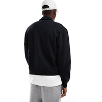 Sweatshirts à fermeture éclair quart surdimensionnés vierges personnalisés pour hommes poids lourd épais 100% coton noir 1/4 sweat à capuche zippé hommes