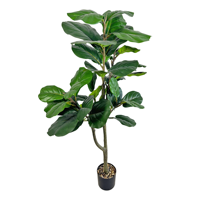 Plante artificielle de figuier à feuilles de violon de 120 cm, plante artificielle en plastique, verdure artificielle pour la décoration intérieure de la maison et du bureau