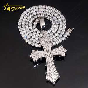 Bijoux Hip Hop Personnalisés Certificat GRA Argent Sterling 925 Serti de Diamants Pendentif Croix Crâne Moissanite - Product Image 3