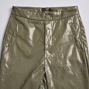 Pantalones de Cintura Alta, de Cuero de la Mejor Calidad, Color Sólido, Corte Regular, Largos, Estilo Casual, Elásticos, Transpirables para Invierno - Product Image 2