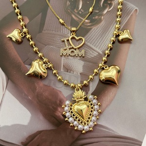 Collar con Colgante de Corazón MOM con Pedrería Estilo Vintage, Gargantilla de Cristal en Tono Dorado, Joyería Sentimental, Regalo para Madre, <span class=keywords><strong>Abuela</strong></span>, Mujer - Product Image 3