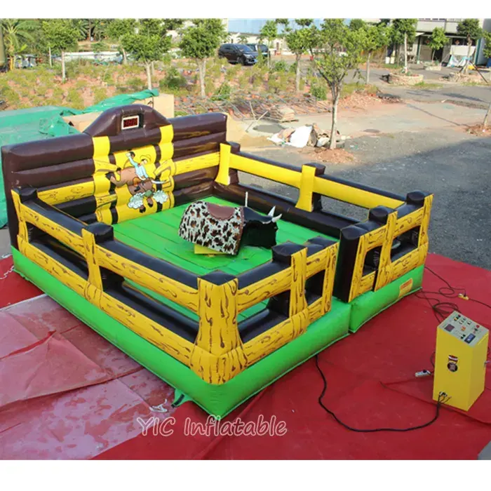 inflatable bullfighting machine with arena mattress inflatable rodeo bouncer mechanical bull for sale