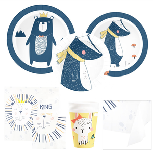 DAMAI New Design Kids Birthday Party <b>Disposable</b> <b>Tableware</b> with Animal Shape Banner Honeycomb Centerpiece Blower Supplie - Product Image 5