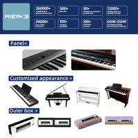 Aierke P965 88-Key Flip-Flop Digital Piano Acoustic Keyboard Jogger Triple Pedal Light Customized Upright Speakers Plastic