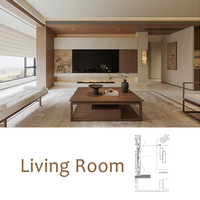 Solution clé en main de rénovation de salon de villa haut de gamme, conception intérieure complète sur mesure et finition complète de la maison