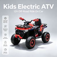 Quad électrique pour enfants 12V, véhicule tout-terrain 4 roues avec télécommande, suspension à ressorts et éclairage LED