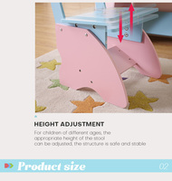 Table de maquillage moderne pour filles en MDF avec chaise et miroir