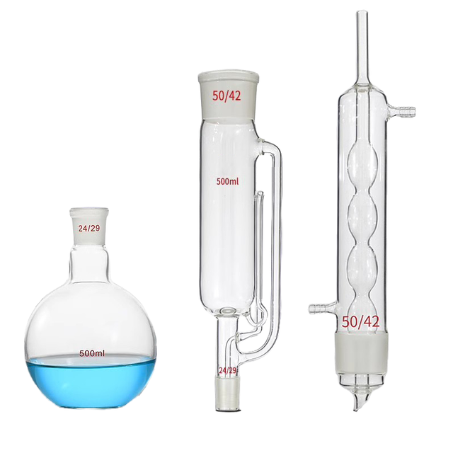 Borosilicate Glass Soxhlet Extractor Kit for Chemical Instrument Equipment, Condenser, Laboratory glassware Kit