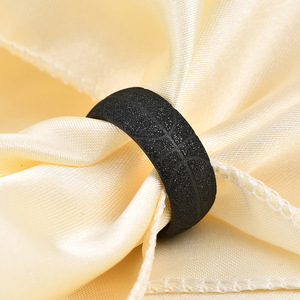 Stainless Steel Basketball Pattern <b>Ring</b> 8MM Frosted Gold Unisex Fashion Jewelry Gift - Product Image 2