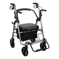 Aiuto per la camminata per disabili 4 ruote regolabili con spazio di archiviazione e due maniglie laterali