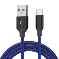 Câble de données USB-A/Type-C pour téléphone portable avec gaine tressée, charge rapide et transfert de données pour Android