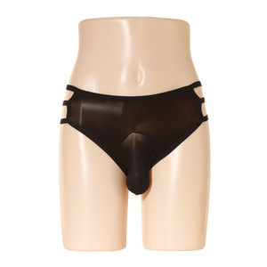 Men's Transparent Elephant Trunk Briefs Low-Rise Nylon Breathable Sexy Underwear Black Blue Skin Tone Red Gray Pink Coffee - Product Image 5