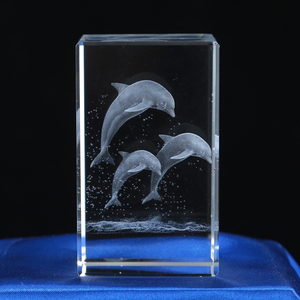 Cadeau Souvenir d'animaux en cristal, haute qualité K9, cadeau de qualité supérieure, <span class=keywords><strong>Puzzle</strong></span> <span class=keywords><strong>3d</strong></span> en cristal, dauphins - Product Image 2