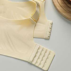 Soutien-gorge respirant confortable pour femmes motif solide Push-Up crochet fermeture sans fil réglable grande taille soutien-gorge - Product Image 6