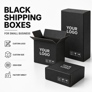 Cajas de Cartón Corrugado Negras para Almacenamiento de Flautas B/EB, Precio Económico al por Mayor, para Envío y Venta en Panaderías - Product Image 1