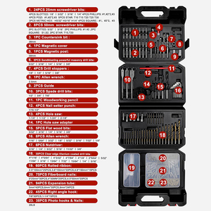 418 pièces ensemble de forets et accessoires ensemble complet d'outils avec perceuse ensemble de forets boîte à outils - Product Image 3