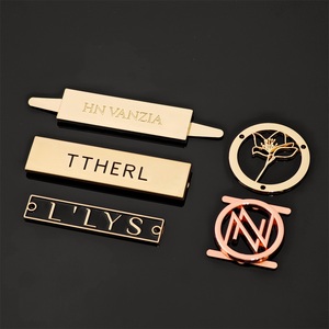 Garment Accessories metal bag tags Plating Gold Engraved Hijab Abaya Scarf <b>Shoes</b> Custom Brand Logo Tag Metal <b>Label</b> Bags - Product Image 1