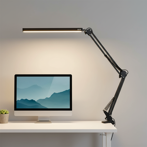 आधुनिक सरल लक्जरी एल्यूमीनियम आंखों की सुरक्षा लंबे हाथ की डेस्क लैंप लचीला रिमोट कंट्रोल डीसी क्लिप टेबल लैंप डाइमिबल इलेक्ट्रिक - Product Image 5