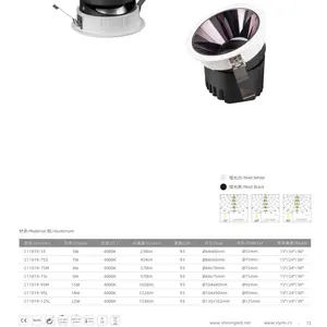 COB Down Light Embedded Spot Light Square Ceiling Commercial Down Light Led Downlights Spotlight