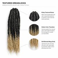 Extensions de tresses au crochet en fausses mèches souples ombrées, extensions de cheveux synthétiques effet vieilli pour salon et coiffure quotidienne