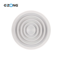 Diffuseur de plafond circulaire en aluminium enduit de poudre blanche de 450mm avec amortisseur de pale de ventilateur