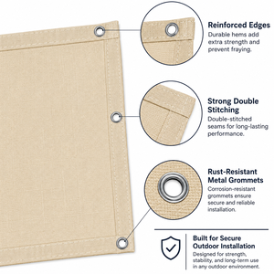 Rouleau de treillis respirant en HDPE traité anti-UV pour clôture de jardin, patio et couverture de grillage à mailles – Système de tension intégré pour une intimité optimale - Product Image 2