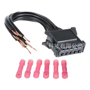 6 Pin Automotive Connector Wiring <b>Harness</b> With Heat Shrink Tubing For Car Electrical System - Product Image 1