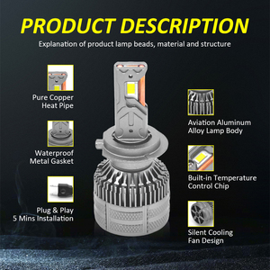 Nueva Generación <span class=keywords><strong>de</strong></span> Faros Delanteros LED A70 H4 para Automóviles, Diseño <span class=keywords><strong>de</strong></span> Producto <span class=keywords><strong>de</strong></span> Tamaño Pequeño H7, Más Flexible, Potencia <span class=keywords><strong>de</strong></span> 70 W, LED H11 - Product Image 4