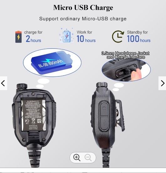 Wholesale Rechargeable Mic,2 Pin Rechargeable Mic Speaker Volume PTT Tangent for Ken-wood Wireless Walkie Talkie