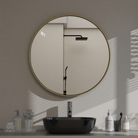 Cadre en aluminium moderne simple Bande lumineuse LED éclairée Miroir de vanité de salle de bain mural haute définition Toilette sans trou