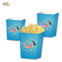 Décorations de fête d'anniversaire Xieli Boîte à pop-corn en papier sirène