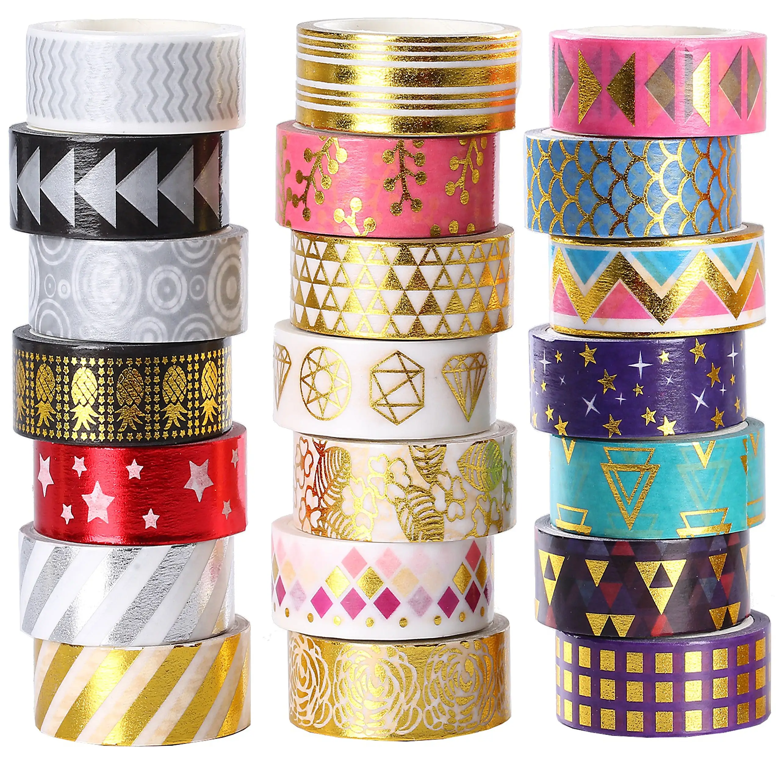 2024 china suppliers buy in bulk wholesale printed paper tape design your own logo waterproof gold foil custom Washi Tape
