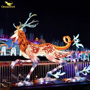 Lentera Tiongkok pameran lentera Festival luar ruangan tahan air lentera Festival Tiongkok untuk pertunjukan cahaya tradisional taman hiburan