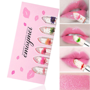 6 Lipstik Jelly Transparan Melembapkan dengan Bunga Kering, Lipstik Penghangat Melembapkan, <span class=keywords><strong>Set</strong></span> Lipstik Kristal Berubah Warna - Product Image 6