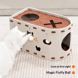 Rascador para Gatos de Doble Capa Integrado, Ecológico, Estilo Clásico, Resistente al Desgaste, Fieltro Antideslizante, Casa para Gatos, Casa para Mascotas - Product Image 6