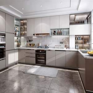 Ensemble de meubles de cuisine en bois massif de conception moderne, taille personnalisée, avec portes en bois sur mesure pour la vente en gros de cuisines - Product Image 4