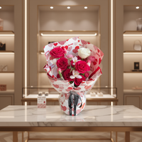 Emballage cadeau de fleurs pour la fête des mères, bouquet de fleurs personnalisé haut de gamme, papier PE double parchemin 58*58cm, luxe, imperméable