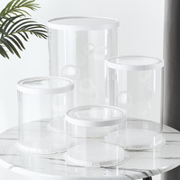 Boîte d'emballage de cuisson transparente ronde circulaire recyclable personnalisée boîte de gâteau d'anniversaire transparente de 4 6 8 10 pouces