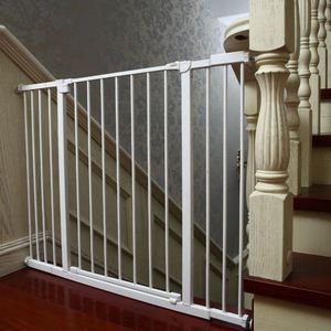 Barrière de sécurité rétractable en métal Santin, à fixation par pression, compatible peinture, pour animaux de compagnie et bébés - Product Image 1