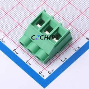 MX635-6.35-03P-GN01-Cu-PS-A Screw Terminal Block Through hole Component (THT),P=6.35mm Connector 1x3P 6.35mm Green Through Hole - Product Image 1
