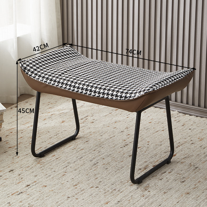 Cotton linen houndstooth tech cloth brown-black leg