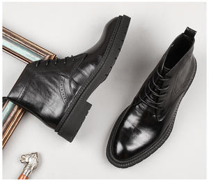 Chaussures habillées décontractées en cuir véritable pour hommes, bottes, fabriquées à la main, de haute qualité - Product Image 4