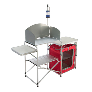 Kejie Modern Outdoor Portable Aluminum <b>Folding</b> BBQ Picnic <b>Table</b> with Kitchen Cooking Station Lightweight Design - Product Image 3