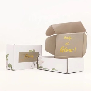 Simple eco friendly Display Box Corrugated Paper Printing Gold foil paper carton