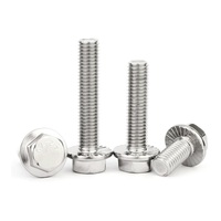 Tornillos hexagonales de acero inoxidable SS con brida 1/4 5/16 3/8 7/16 1/2 9/16 5/8 3/4 7/8 1 pulgada ANSI ASTM UNC UNF Rosca fina gruesa