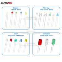 Trou traversant Diode électroluminescente DIP LED 2mm 3mm 4mm 5mm 8mm 10mm Blanc Rouge Vert Bleu Jaune Orange Rose RGB 3V F3 F5 F8 F10