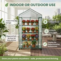 Petite serre pour plantes, support à 3 niveaux, serres portables avec couverture en PE durable pour les semis, serre pour l'intérieur et l'extérieur