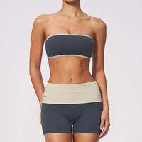 Ensemble de fitness et yoga : soutien-gorge bandeau léger et respirant et short gainant et liftant les fesses